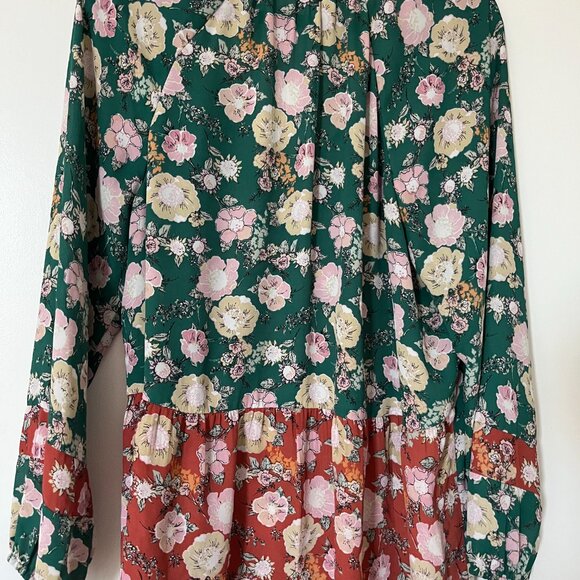 Tie front peplum floral blouse - Picture 3 of 3